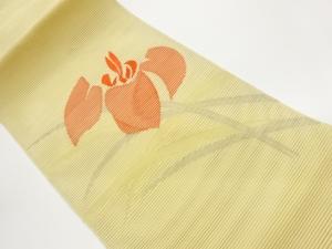 絽綴れ草花模様織出し名古屋帯